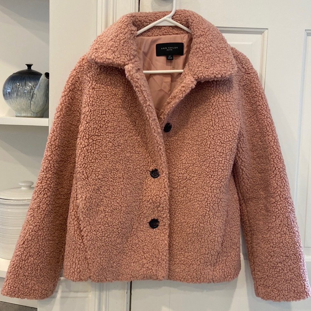 Ann Taylor Sherpa Fleece Jacket, NWOT, Sz petite XS
